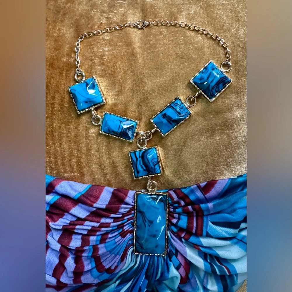 SKY Statement Necklace Swirl Print Strapless Mini Dress - Size Small - Picture 8 of 12